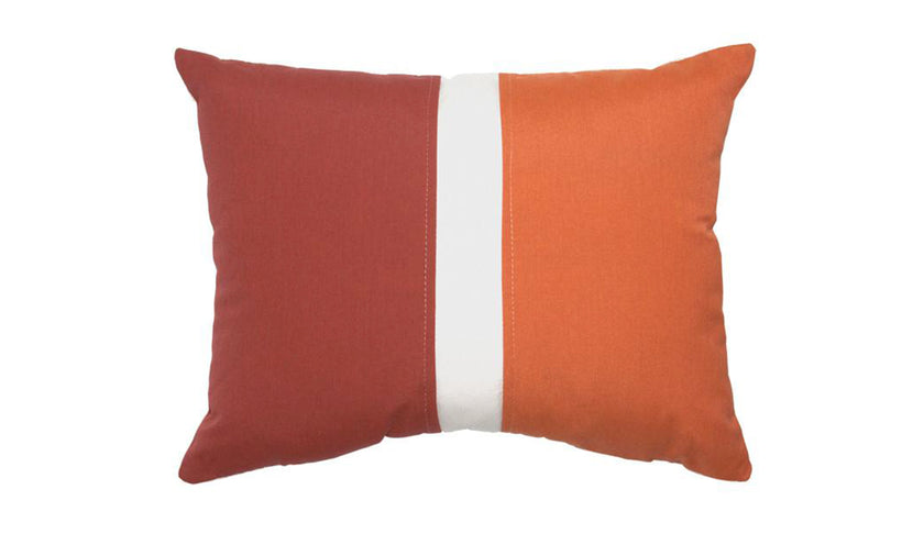 Colorblock Henna and Rust Pillow